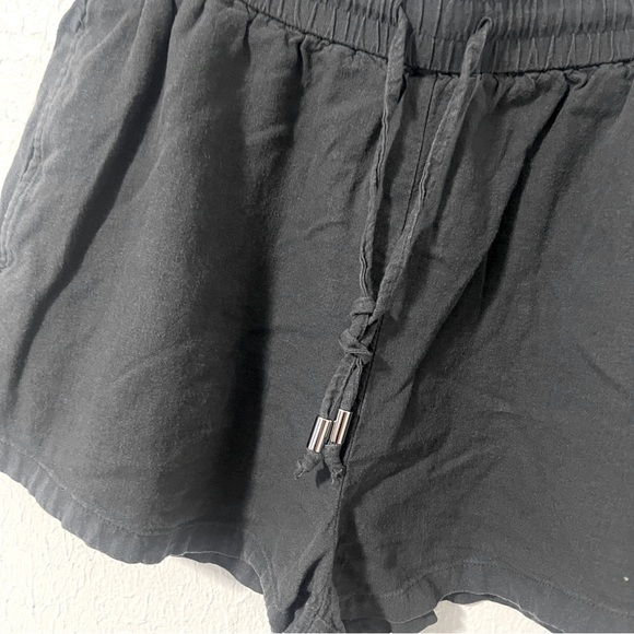 Zara Women’s Large Charcoal Classic Pullon Shorts Pockets Drawstring Casual - Picture 2 of 7